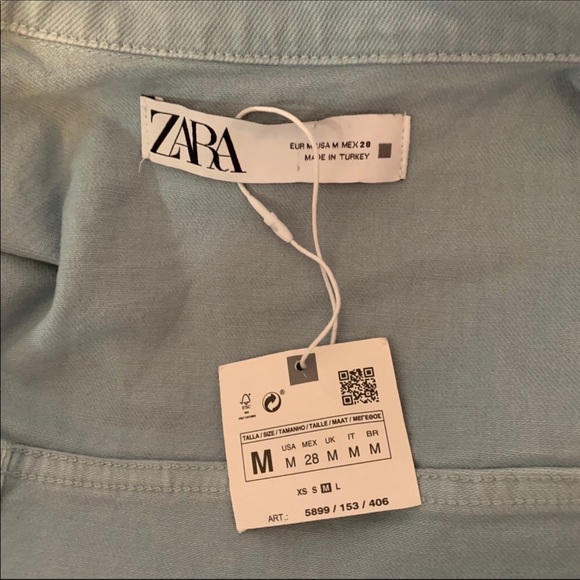 ZARA Denim Jacket Light Blue Size Medium NWT - Picture 11 of 12